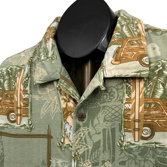 Y2K Hula Girl Print Loop Collar Hawaiian Shirt Short Sleeve / Men’s XL * - Picture 2 of 4